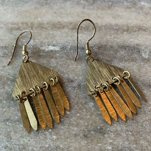 Gold fringe earrings
